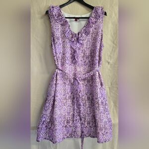 Purple Dress With Ruffled Collar